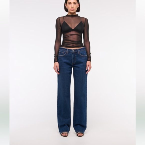 Abercrombie & Fitch Dark Blue The Baggy Low Rise Jeans | 6L - Picture 1 of 8